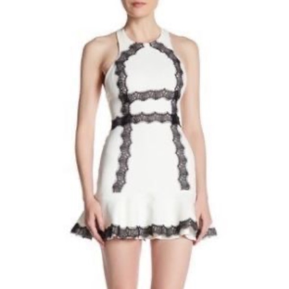 Revolve NBD Sz Large Gracious Laces Halter Fit and Flare Mini Dress - Picture 2 of 16